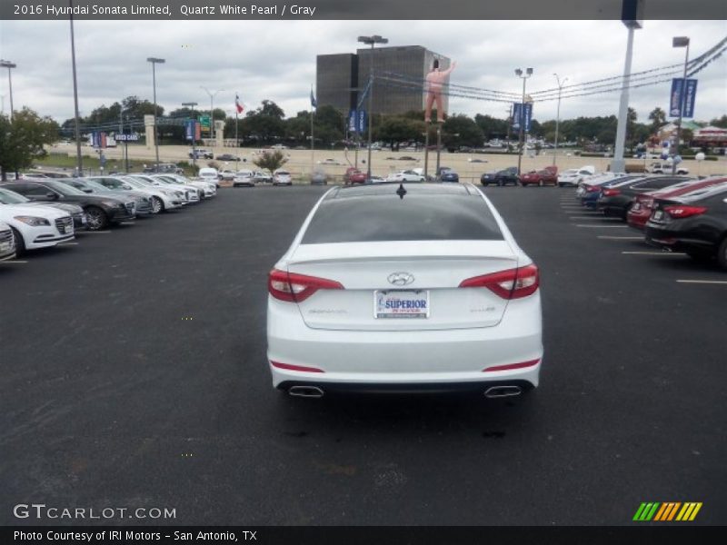 Quartz White Pearl / Gray 2016 Hyundai Sonata Limited