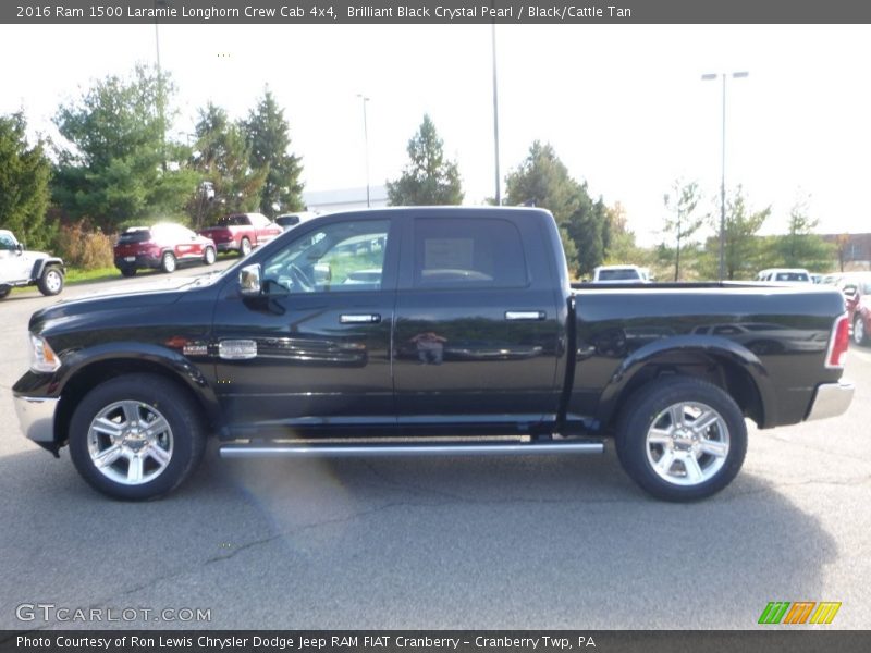 Brilliant Black Crystal Pearl / Black/Cattle Tan 2016 Ram 1500 Laramie Longhorn Crew Cab 4x4