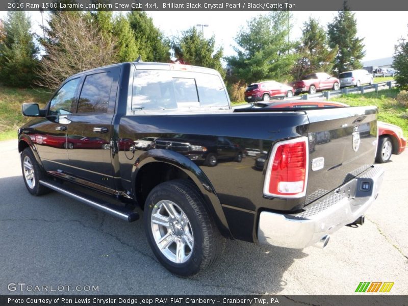 Brilliant Black Crystal Pearl / Black/Cattle Tan 2016 Ram 1500 Laramie Longhorn Crew Cab 4x4
