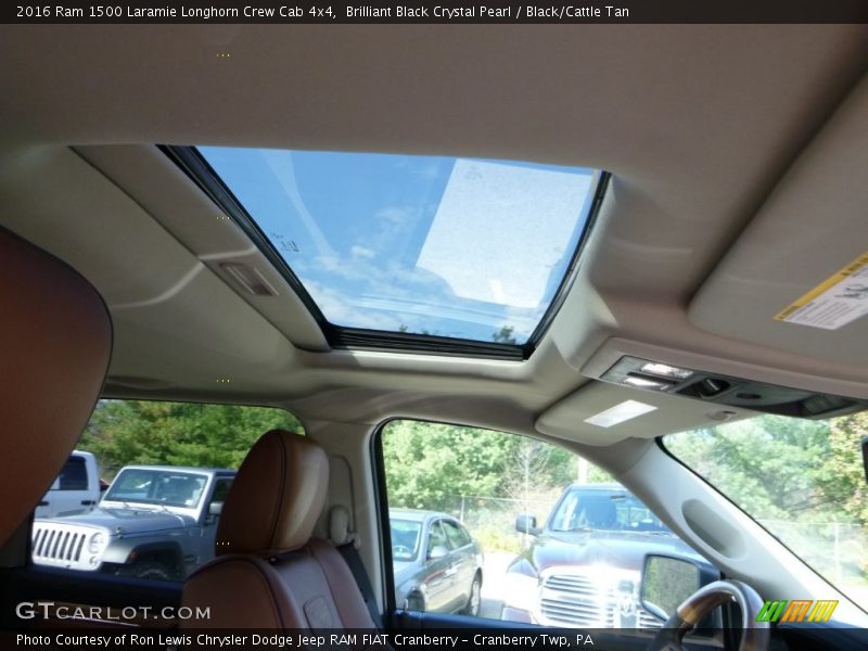 Brilliant Black Crystal Pearl / Black/Cattle Tan 2016 Ram 1500 Laramie Longhorn Crew Cab 4x4