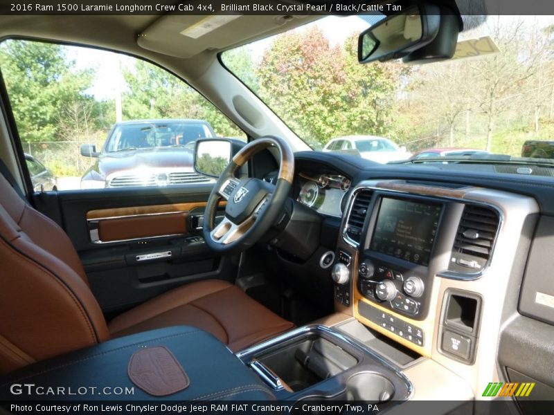 Brilliant Black Crystal Pearl / Black/Cattle Tan 2016 Ram 1500 Laramie Longhorn Crew Cab 4x4
