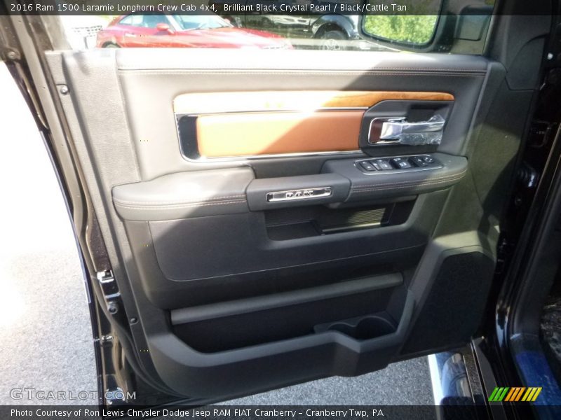 Brilliant Black Crystal Pearl / Black/Cattle Tan 2016 Ram 1500 Laramie Longhorn Crew Cab 4x4