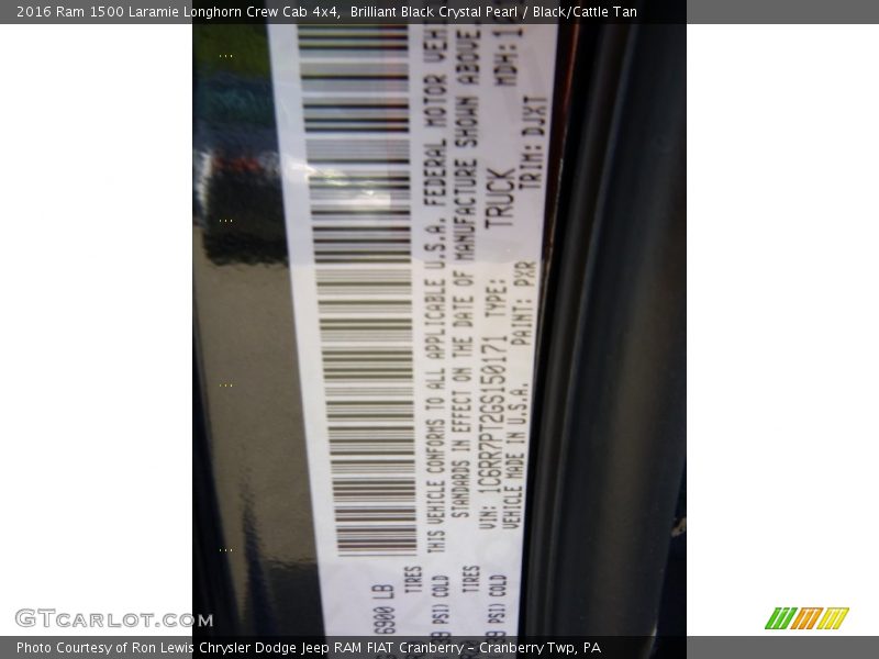 Brilliant Black Crystal Pearl / Black/Cattle Tan 2016 Ram 1500 Laramie Longhorn Crew Cab 4x4