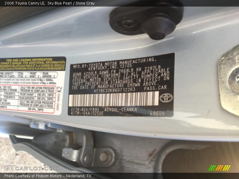 Sky Blue Pearl / Stone Gray 2006 Toyota Camry LE