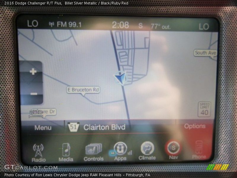 Navigation of 2016 Challenger R/T Plus