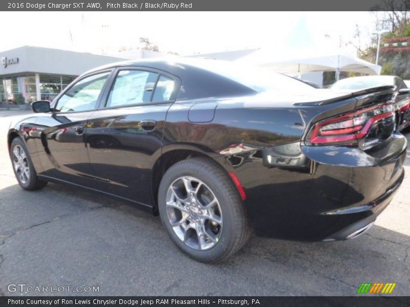 Pitch Black / Black/Ruby Red 2016 Dodge Charger SXT AWD