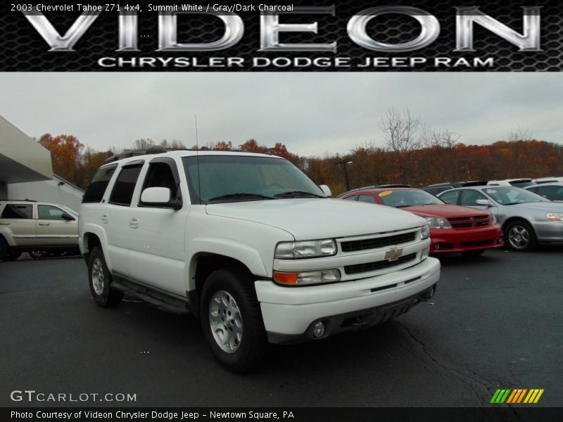 Summit White / Gray/Dark Charcoal 2003 Chevrolet Tahoe Z71 4x4