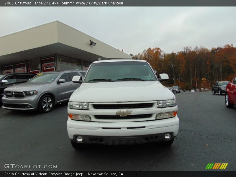 Summit White / Gray/Dark Charcoal 2003 Chevrolet Tahoe Z71 4x4