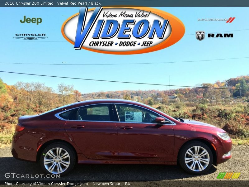 Velvet Red Pearl / Black 2016 Chrysler 200 Limited