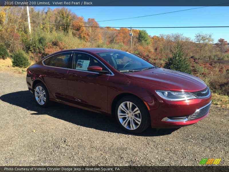 Velvet Red Pearl / Black 2016 Chrysler 200 Limited