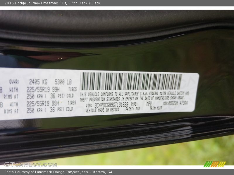 Pitch Black / Black 2016 Dodge Journey Crossroad Plus
