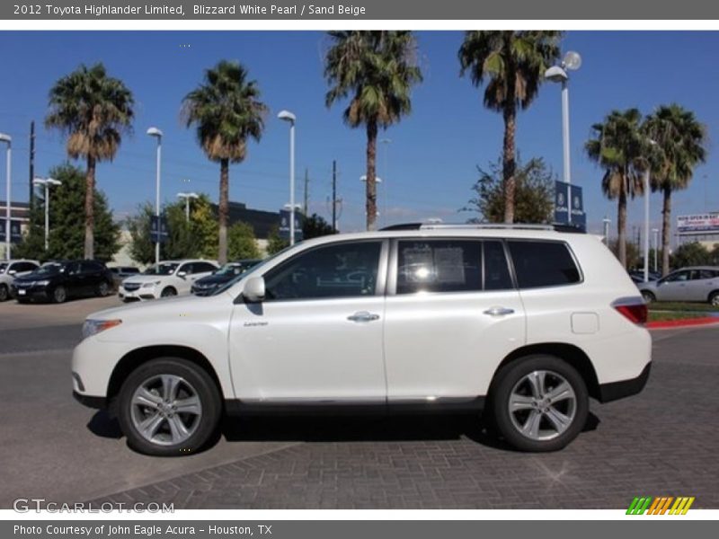 Blizzard White Pearl / Sand Beige 2012 Toyota Highlander Limited