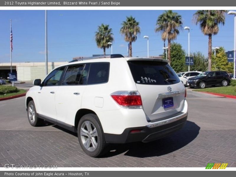 Blizzard White Pearl / Sand Beige 2012 Toyota Highlander Limited