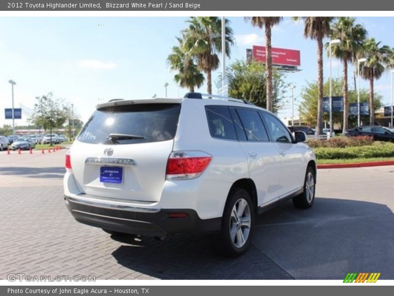 Blizzard White Pearl / Sand Beige 2012 Toyota Highlander Limited