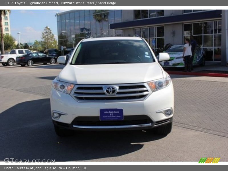 Blizzard White Pearl / Sand Beige 2012 Toyota Highlander Limited