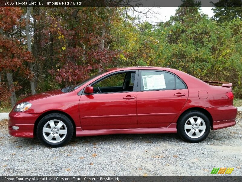 Impulse Red / Black 2005 Toyota Corolla S