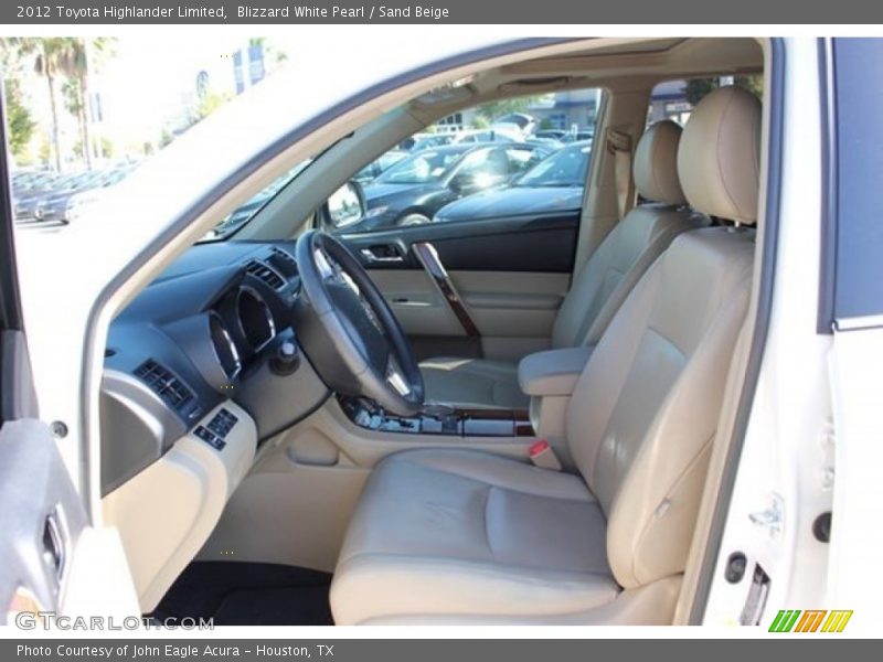 Blizzard White Pearl / Sand Beige 2012 Toyota Highlander Limited