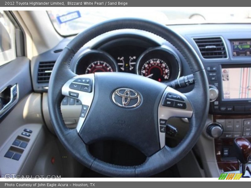Blizzard White Pearl / Sand Beige 2012 Toyota Highlander Limited