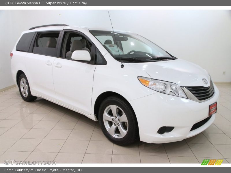 Super White / Light Gray 2014 Toyota Sienna LE