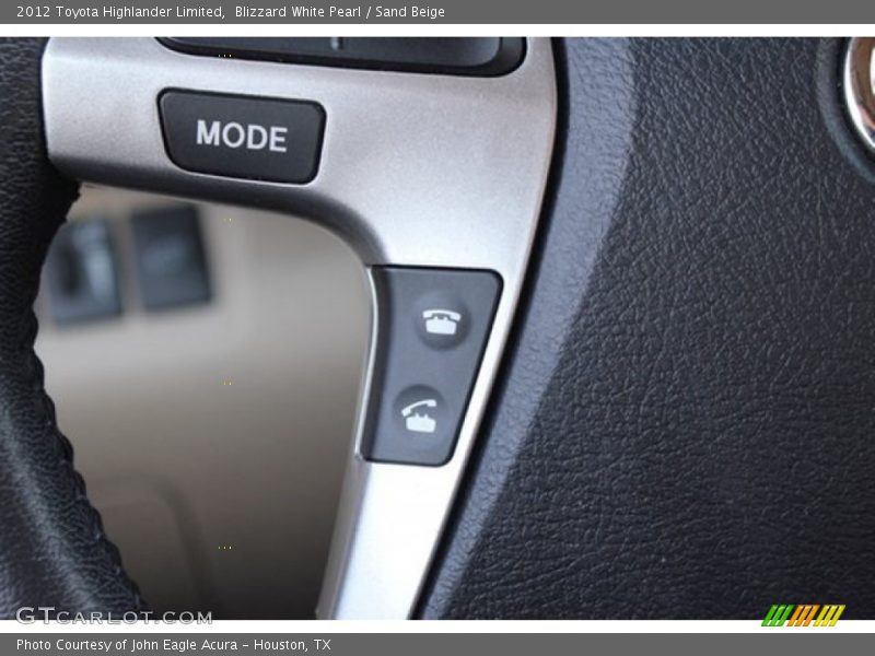 Blizzard White Pearl / Sand Beige 2012 Toyota Highlander Limited