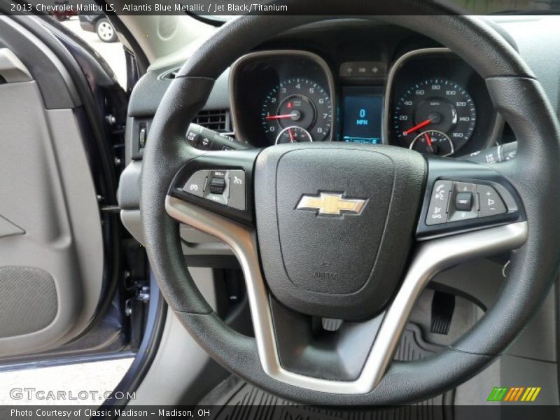 Atlantis Blue Metallic / Jet Black/Titanium 2013 Chevrolet Malibu LS