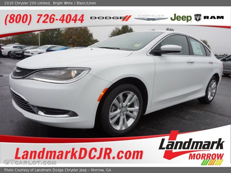 Bright White / Black/Linen 2016 Chrysler 200 Limited