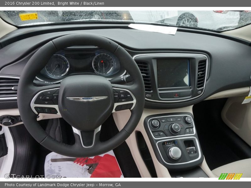 Bright White / Black/Linen 2016 Chrysler 200 Limited