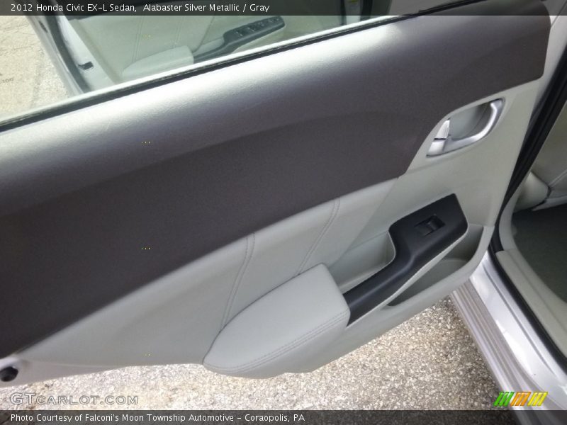 Alabaster Silver Metallic / Gray 2012 Honda Civic EX-L Sedan