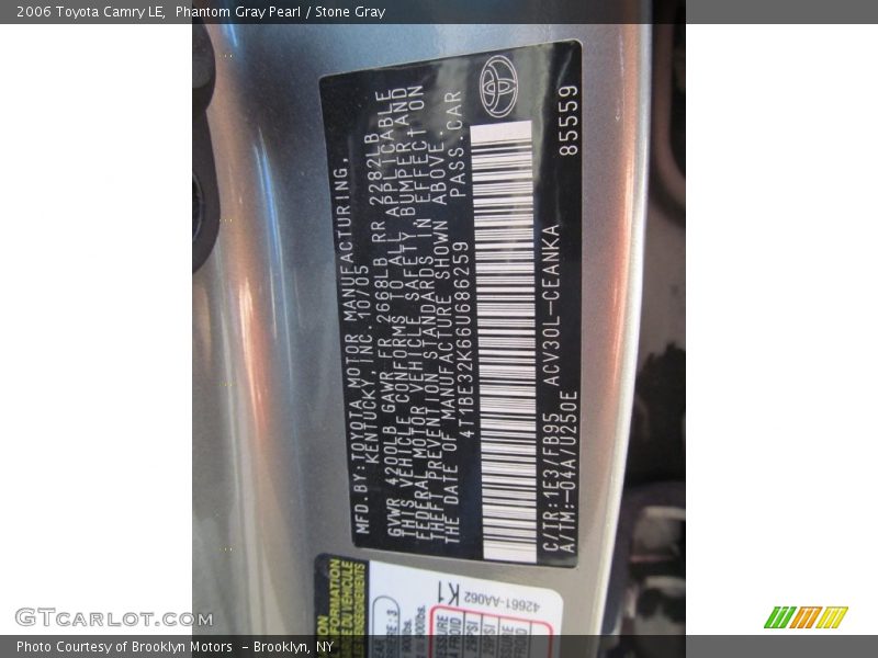 Phantom Gray Pearl / Stone Gray 2006 Toyota Camry LE