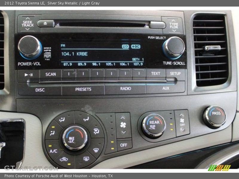 Silver Sky Metallic / Light Gray 2012 Toyota Sienna LE