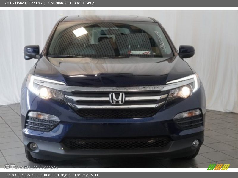 Obsidian Blue Pearl / Gray 2016 Honda Pilot EX-L