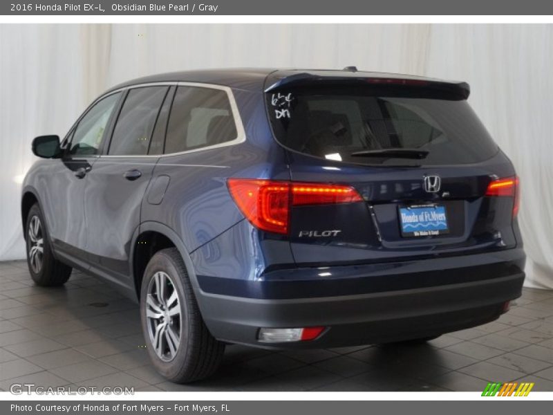 Obsidian Blue Pearl / Gray 2016 Honda Pilot EX-L