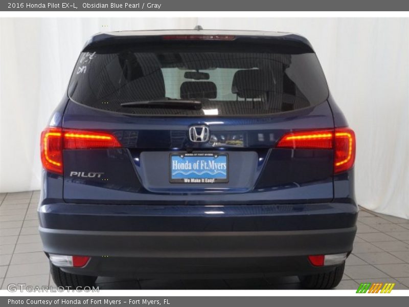 Obsidian Blue Pearl / Gray 2016 Honda Pilot EX-L