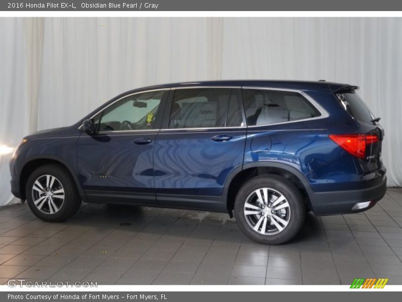 Obsidian Blue Pearl / Gray 2016 Honda Pilot EX-L