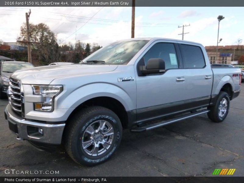 Ingot Silver / Medium Earth Gray 2016 Ford F150 XL SuperCrew 4x4