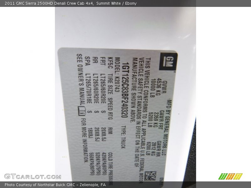Summit White / Ebony 2011 GMC Sierra 2500HD Denali Crew Cab 4x4
