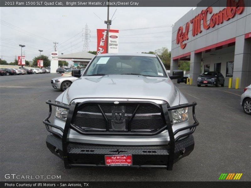 Bright Silver Metallic / Black/Diesel Gray 2013 Ram 1500 SLT Quad Cab