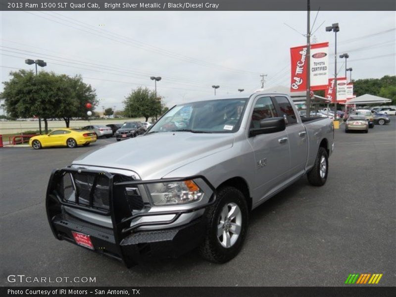 Bright Silver Metallic / Black/Diesel Gray 2013 Ram 1500 SLT Quad Cab
