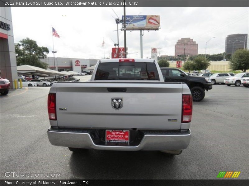 Bright Silver Metallic / Black/Diesel Gray 2013 Ram 1500 SLT Quad Cab