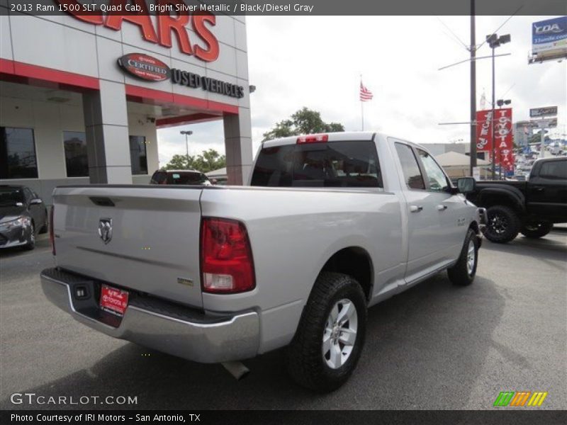 Bright Silver Metallic / Black/Diesel Gray 2013 Ram 1500 SLT Quad Cab