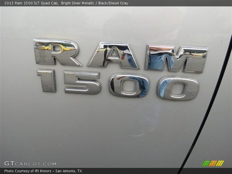 Bright Silver Metallic / Black/Diesel Gray 2013 Ram 1500 SLT Quad Cab