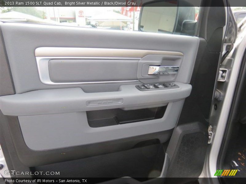 Bright Silver Metallic / Black/Diesel Gray 2013 Ram 1500 SLT Quad Cab