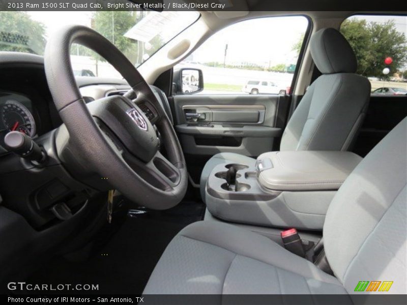 Bright Silver Metallic / Black/Diesel Gray 2013 Ram 1500 SLT Quad Cab