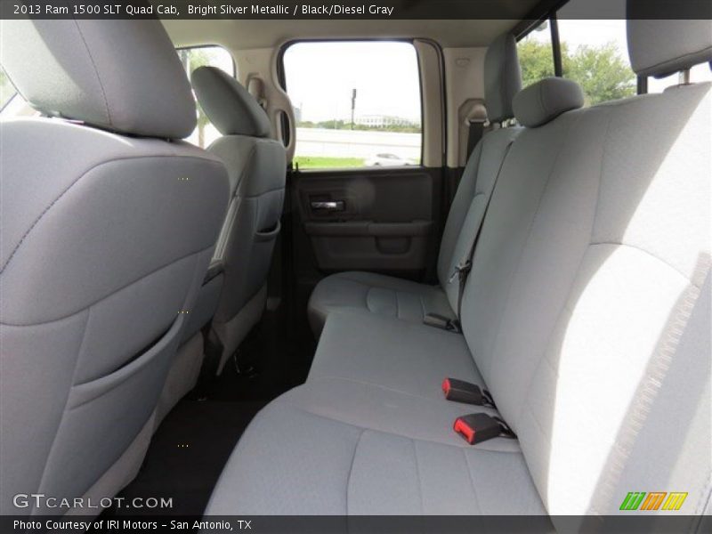Bright Silver Metallic / Black/Diesel Gray 2013 Ram 1500 SLT Quad Cab