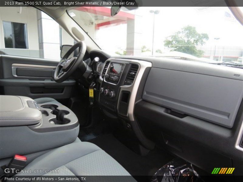 Bright Silver Metallic / Black/Diesel Gray 2013 Ram 1500 SLT Quad Cab