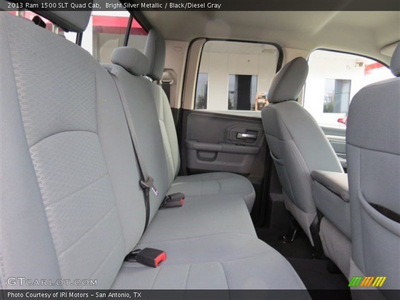 Bright Silver Metallic / Black/Diesel Gray 2013 Ram 1500 SLT Quad Cab