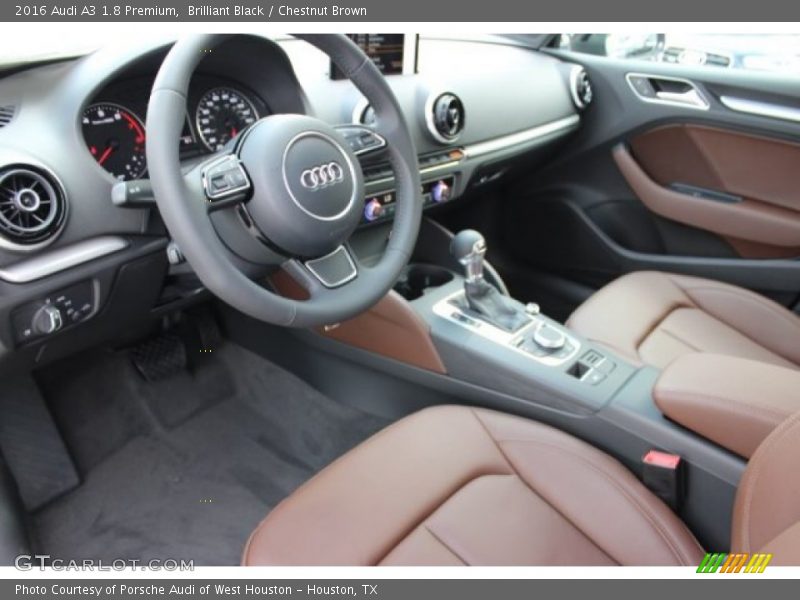 Brilliant Black / Chestnut Brown 2016 Audi A3 1.8 Premium