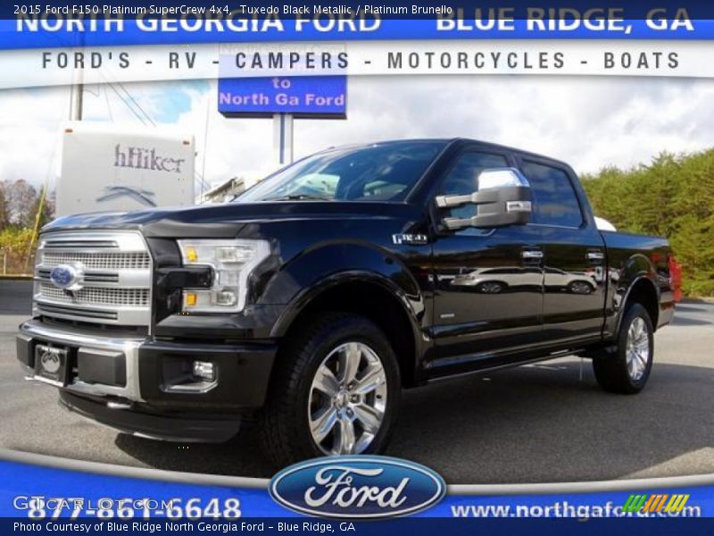 Tuxedo Black Metallic / Platinum Brunello 2015 Ford F150 Platinum SuperCrew 4x4