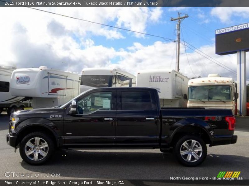 Tuxedo Black Metallic / Platinum Brunello 2015 Ford F150 Platinum SuperCrew 4x4