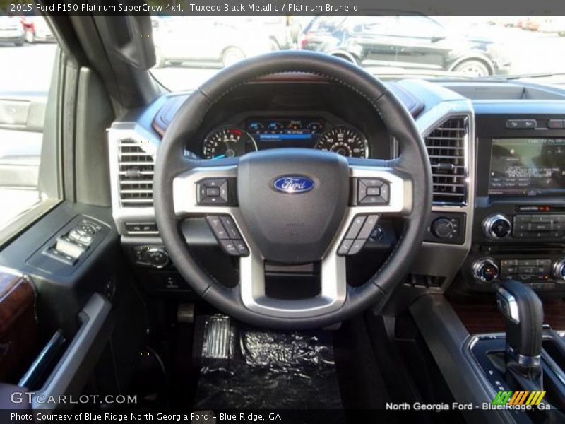 Tuxedo Black Metallic / Platinum Brunello 2015 Ford F150 Platinum SuperCrew 4x4